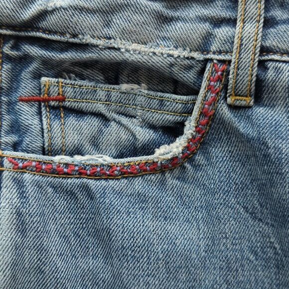 ALANUI Jeans Straight Leg Denim Beaded Size 29 - Picture 6 of 10